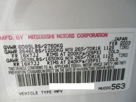 2003 MITSUBISHI MONTERO LIMITED WHITE 3.8L AT 4WD 163763